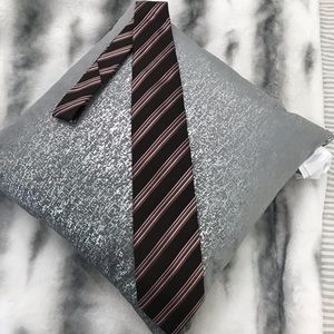 ROBERT FINO BROWN STRIPED 100 % SILK TIE